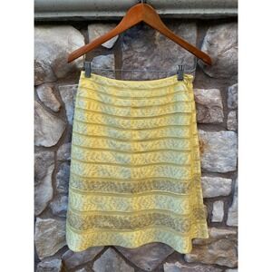 Vintage Carlisle Skirt Silk A-line Yellow Shimmer Size 4 90s